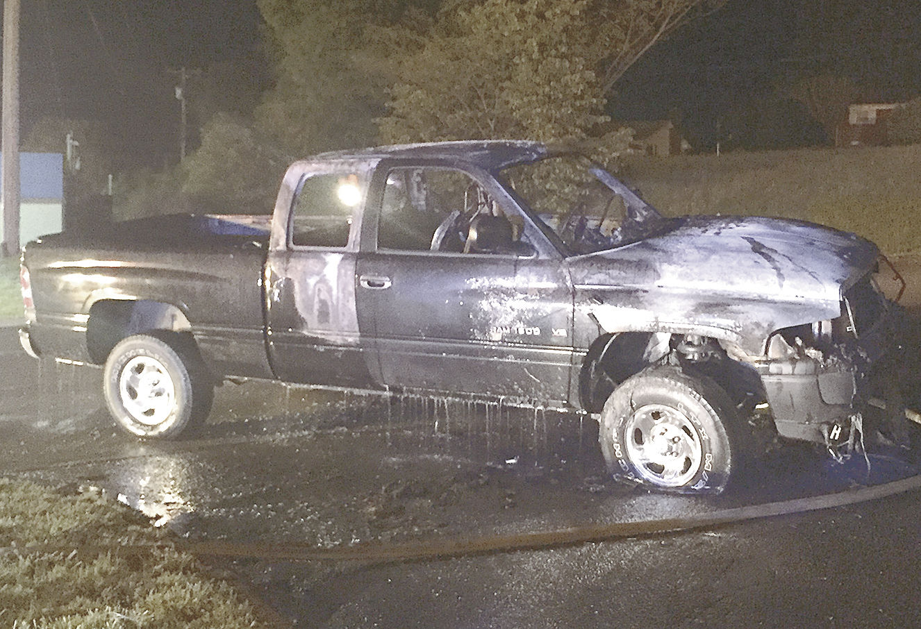 Driver Uninjured In Pickup Fire